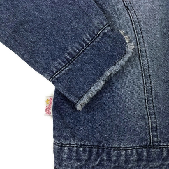 Disney Princess Stonewashed Denim Jacket Girls Size 10 Cinderella Frayed - Picture 5 of 7